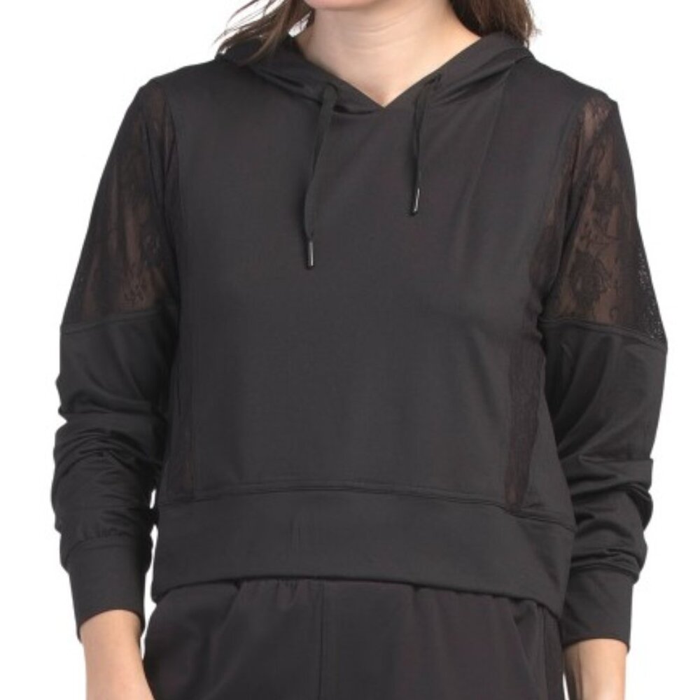 NWT GOTTEX Lace Trimmed Hoodie Size Medium